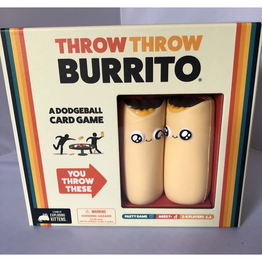 EXPLODING KITTENS Throw Throw Burrito Card Game EUC -‎ Complete Set Original Box